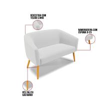 Kit 01 Namoradeira 02 Lugares E 01 Poltrona A05 Cinza - 5