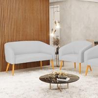 Kit 01 Namoradeira 02 Lugares E 01 Poltrona A05 Cinza - 8