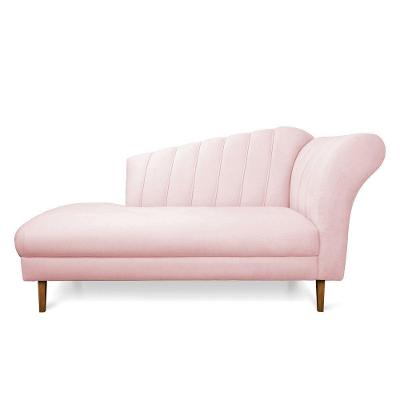 Divã Recife Suede Rosa Bebê 165 Cm Pés Chanfrado Castanho - D'rossi