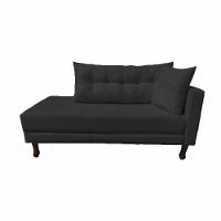 Divã Recamier Troya 1,80 Cm Lado Direito Suede Preto - 1