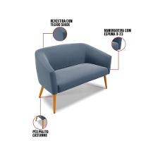 Kit 01 Namoradeira 02 Lugares E 02 Poltronas Azul Marinho - 5