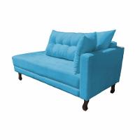 Divã Recamier Troya 2,00 Cm Suede Azul Turquesa - 3
