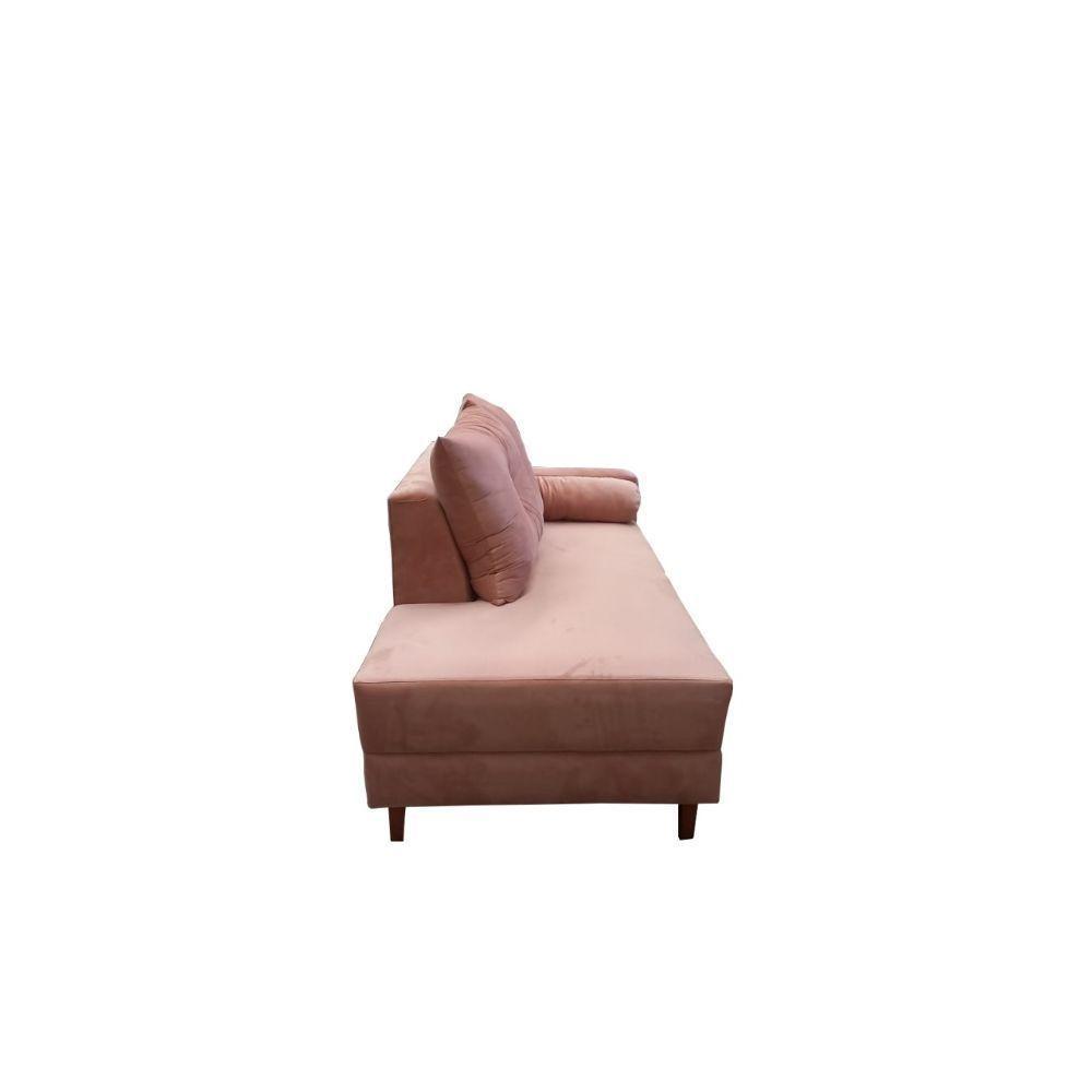 Divã Recamier Berlim 1,60 Cm Lado Direito Veludo Rose - 4