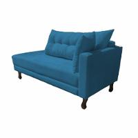 Divã Recamier Troya 1,40 Cm Lado Direito Suede Azul Marinho - 2