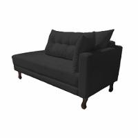 Divã Recamier Troya 2,00 Cm Suede Preto Grafite - 3