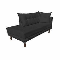 Divã Recamier Troya 1,40 Cm Lado Direito Suede Preto - 2