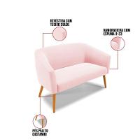 Kit 01 Namoradeira 02 Lugares E 02 Poltronas Rosa Bebê - 5