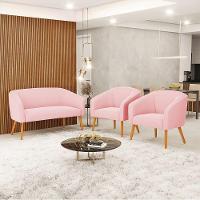 Kit 01 Namoradeira 02 Lugares E 02 Poltronas Rosa Bebê - 8