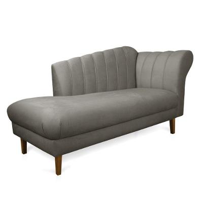 Divã Recife Suede Grafite 165 Cm Pés Chanfrado Castanho - D'rossi