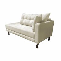 Divã Recamier Troya 1,40 Cm Lado Direito Linho Bege - 2