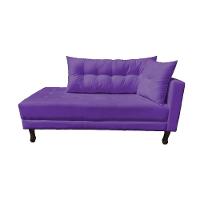 Divã Recamier Troya 1,40 Cm Lado Direito Suede Roxo - 1