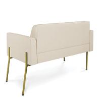 Sofá Namoradeira 2 Lugares Pé De Ferro Dourado Marisa Corino D03 Preto - 2