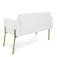 Sofá Namoradeira 2 Lugares Pé De Ferro Dourado Marisa Corino Branco D03 - 2