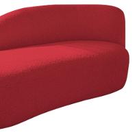Divã Recamier Curvo Luna 185cm Lado Esquerdo Suede Vermelho - 2