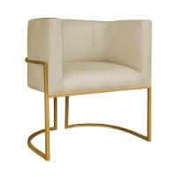 Kit Divã Luna 140cm Lado Esquerdo E 01 Poltrona Base De Ferro Dourado Suede Cor Bege - 2