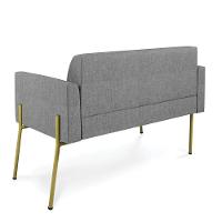 Sofá Namoradeira 2 Lugares Pé De Ferro Dourado Marisa Linho D03 Grafite - 2