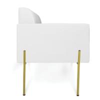 Sofá Namoradeira 2 Lugares Pé De Ferro Dourado Marisa Corino D03 Branco - 2