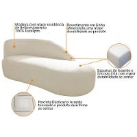 Kit Divã Luna 140cm Lado Direito E 01 Poltrona Base De Ferro Dourado Linho Cor Bege - 10