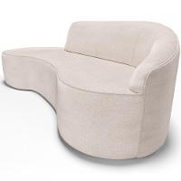 Sofá 3 Lugares Curvo Sala De Estar Living Firenze Direito D02 Linho Cru 210 Cm D-461 - 5