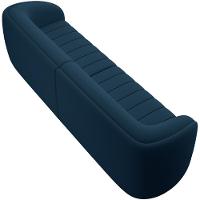 Kit Sofá 5 Lugares Para Sala 332cm Com 01 Poltrona Lazio M03 Veludo Azul - Lyam Decor - 2