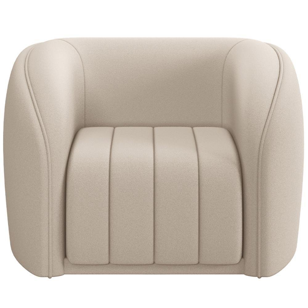 Kit Sofá 4 Lugares Para Sala 292cm Com 02 Poltronas Lazio M03 Veludo Bege - Lyam Decor - 7