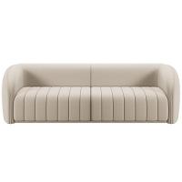 Kit Sofá 4 Lugares Para Sala 292cm Com 02 Poltronas Lazio M03 Veludo Bege - Lyam Decor - 8