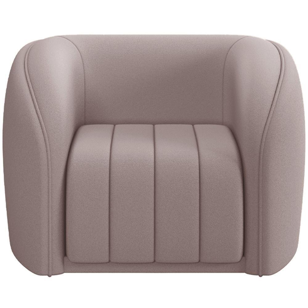 Kit Sofá 5 Lugares Para Sala 332cm Com 02 Poltronas Lazio M03 Veludo Rosê - Lyam Decor - 7