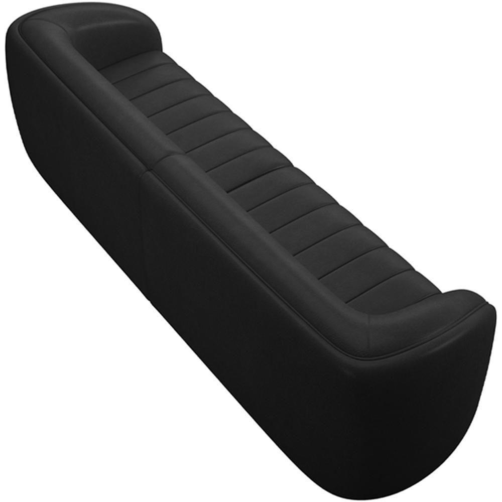 Kit Sofá 4 Lugares Para Sala 292cm Com 01 Poltrona Lazio M03 Corano Preto - Lyam Decor - 2