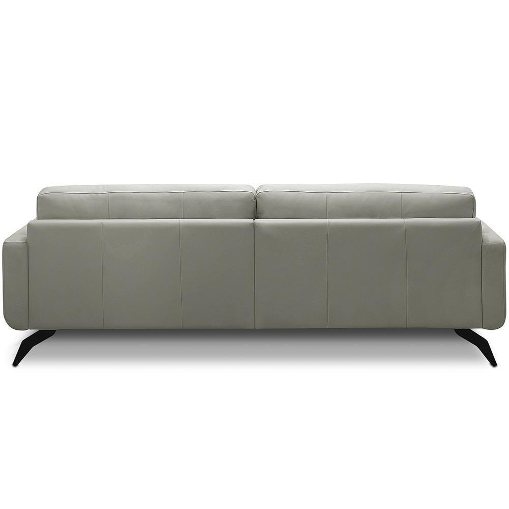 Sofá 3 Lugares Para Sala De Estar Living Industrial 210cm Trento L06 Couro Pérola - Lyam Decor - 2
