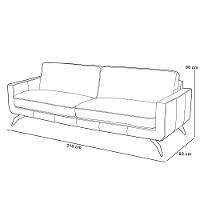 Sofá 3 Lugares Para Sala De Estar Living Industrial 210cm Trento L06 Couro Pérola - Lyam Decor