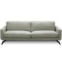 Sofá 3 Lugares Para Sala De Estar Living Industrial 210cm Trento L06 Couro Pérola - Lyam Decor - 6