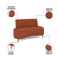 Sofá 2 Lugares Living 135cm Pé Palito Maraú Bouclê K01 - D'rossi Cor Mostarda - 2