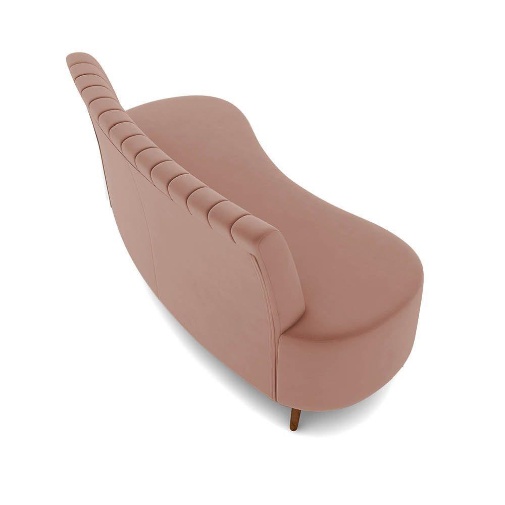 Sofá 2 Lugares Living 160cm Pé Palito Maraú Veludo K01 - D'rossi Cor Rose - 7