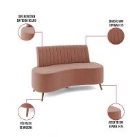 Sofá 2 Lugares Living 160cm Pé Palito Maraú Veludo K01 - D'rossi Cor Rose - 2