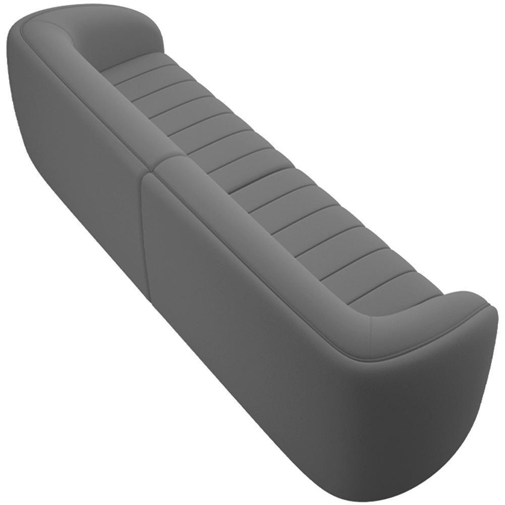 Kit Sofá 4 Lugares Para Sala 252cm Com 02 Poltronas Lazio M03 Veludo Cinza - Lyam Decor - 2