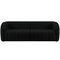 Kit Sofá 5 Lugares Para Sala 332cm Com 01 Poltrona Lazio M03 Veludo Preto - Lyam Decor - 7