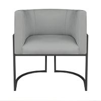 Kit Divã Luna 185cm Lado Direito E 01 Poltrona Base De Ferro Preto Bouclé Cinza - 2