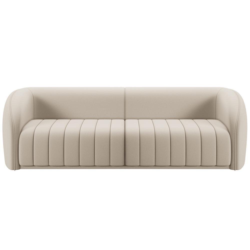 Kit Sofá 5 Lugares Para Sala 332cm Com 02 Poltronas Lazio M03 Veludo Bege - Lyam Decor - 8