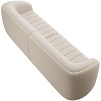 Kit Sofá 5 Lugares Para Sala 332cm Com 02 Poltronas Lazio M03 Veludo Bege - Lyam Decor - 2