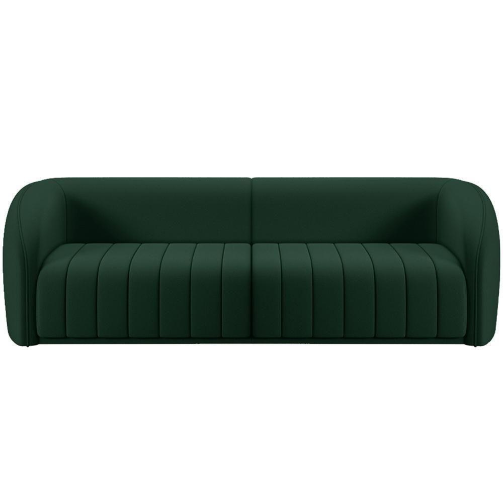 Kit Sofá 5 Lugares Para Sala 332cm Com 02 Poltronas Lazio M03 Veludo Verde - Lyam Decor - 8