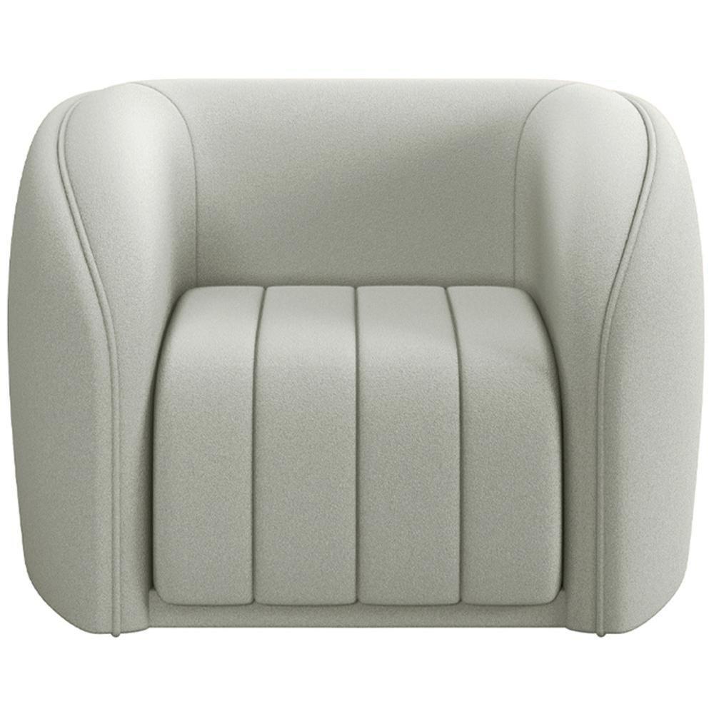 Kit Sofá 5 Lugares Para Sala 332cm Com 01 Poltrona Lazio M03 Veludo Creme - Lyam Decor - 7