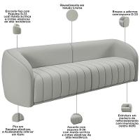 Kit Sofá 5 Lugares Para Sala 332cm Com 01 Poltrona Lazio M03 Veludo Creme - Lyam Decor - 10