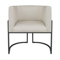 Kit Divã Luna 185cm Lado Direito E 02 Poltronas Base De Ferro Preto Bouclé Bege - 5