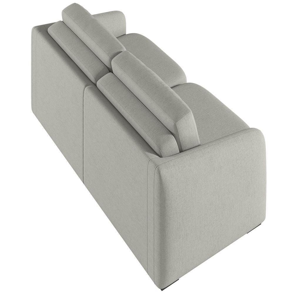 Sofá Cama Para Sala De Estar 2 Lugares 216cm Montserrat K01 Linho Cinza - Lyam Decor - 5