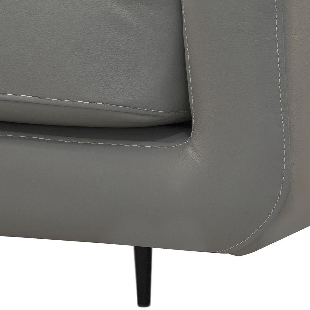 Sofá 3 Lugares Para Sala Living Industrial 210cm ávila L06 Couro Cinza Claro - Lyam Decor - 3