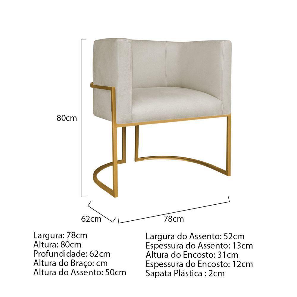 Kit Divã Luna 185cm Lado Esquerdo E 01 Poltrona Base De Ferro Dourado Bouclé Bege - 9