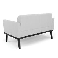 Sofá Namoradeira 2 Lugares Base De Madeira Preto Elisa Linho Cinza A05 D03 - D'rossi - 3