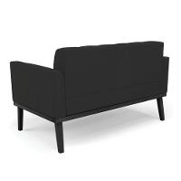 Sofá Namoradeira 2 Lugares Base De Madeira Preto Elisa Veludo D03 - D'rossi Cor Preto - 3