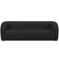 Kit Sofá 5 Lugares Para Sala 332cm Com 02 Poltrona Lazio M03 Corano Preto - Lyam Decor - 10