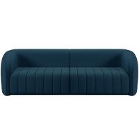 Kit Sofá 4 Lugares Para Sala 292cm Com 02 Poltronas Lazio M03 Veludo Azul - Lyam Decor - 8